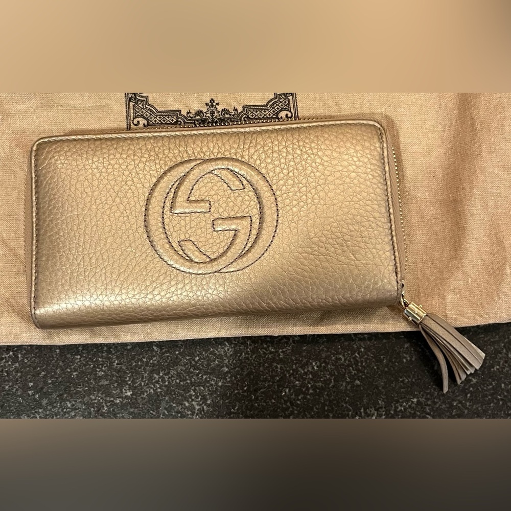 Gucci Gold Leather Wallet